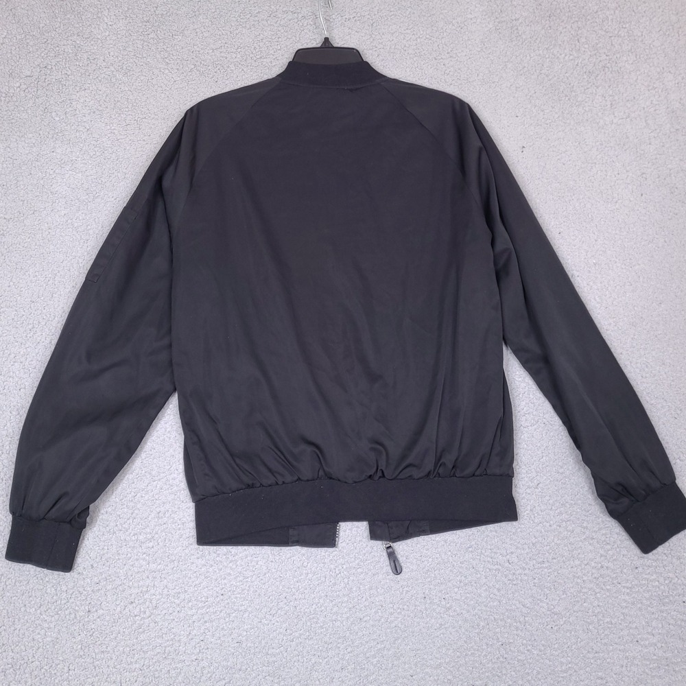 No‎ Boundaries Mens Bomber Jacket Small Black Soot Camo Sleeve *Broken Zipper - Picture 8 of 13